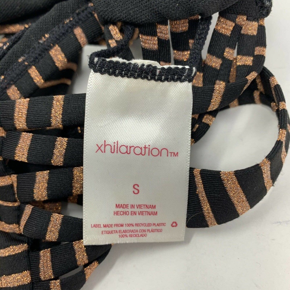 Xhilaration Brown Black Sparkly Bikini Top Small - Picture 4 of 4